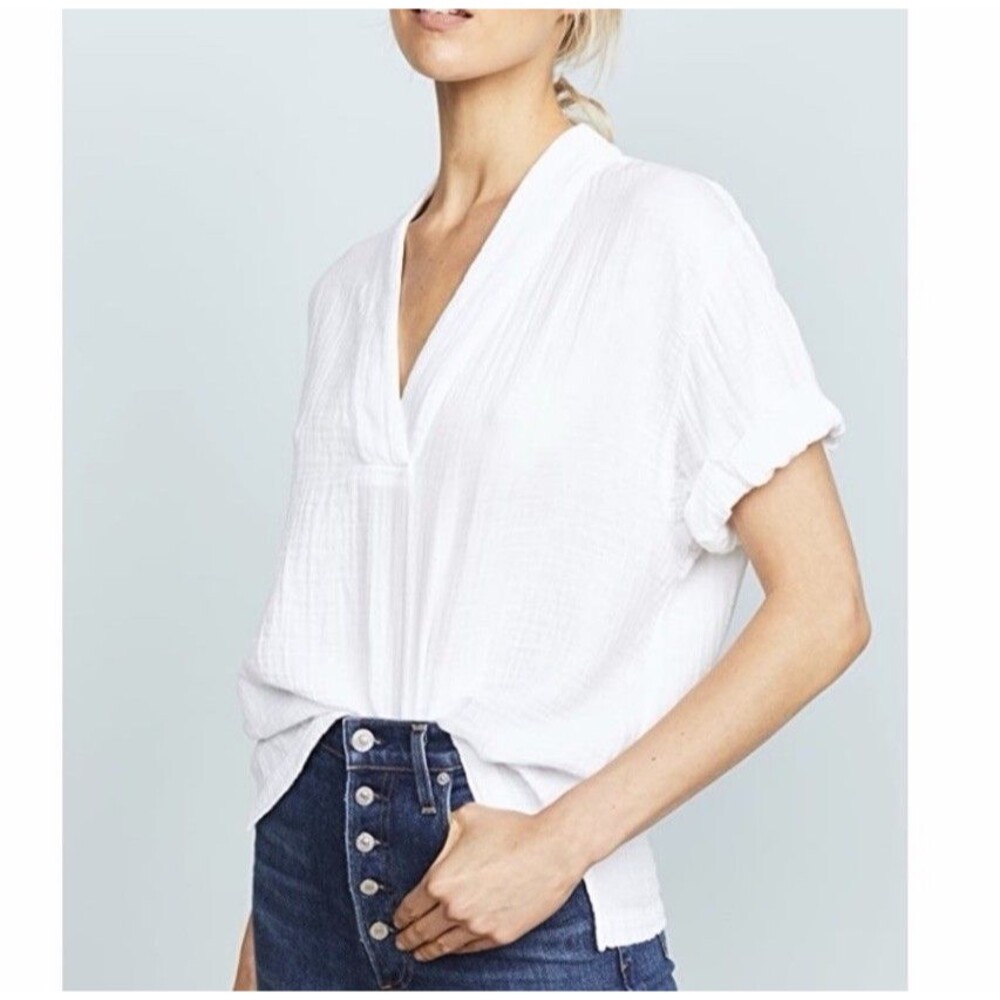 Xirena Avery Top White Small Cinkle Gauze